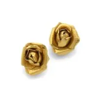 Boucles d’Oreilles Hermès Pétales de Rose Des Années 1970