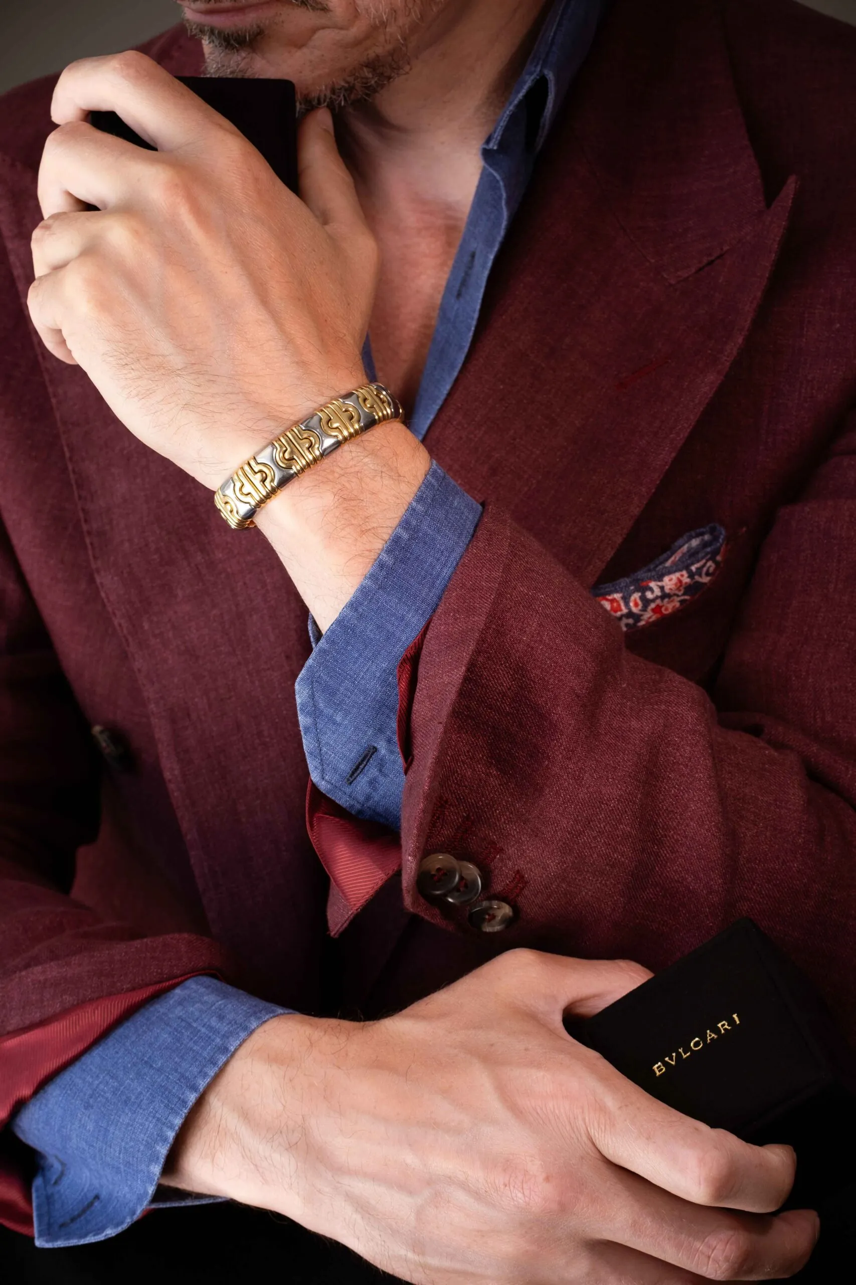 Bracelet Bulgari Parentesi en or et acier