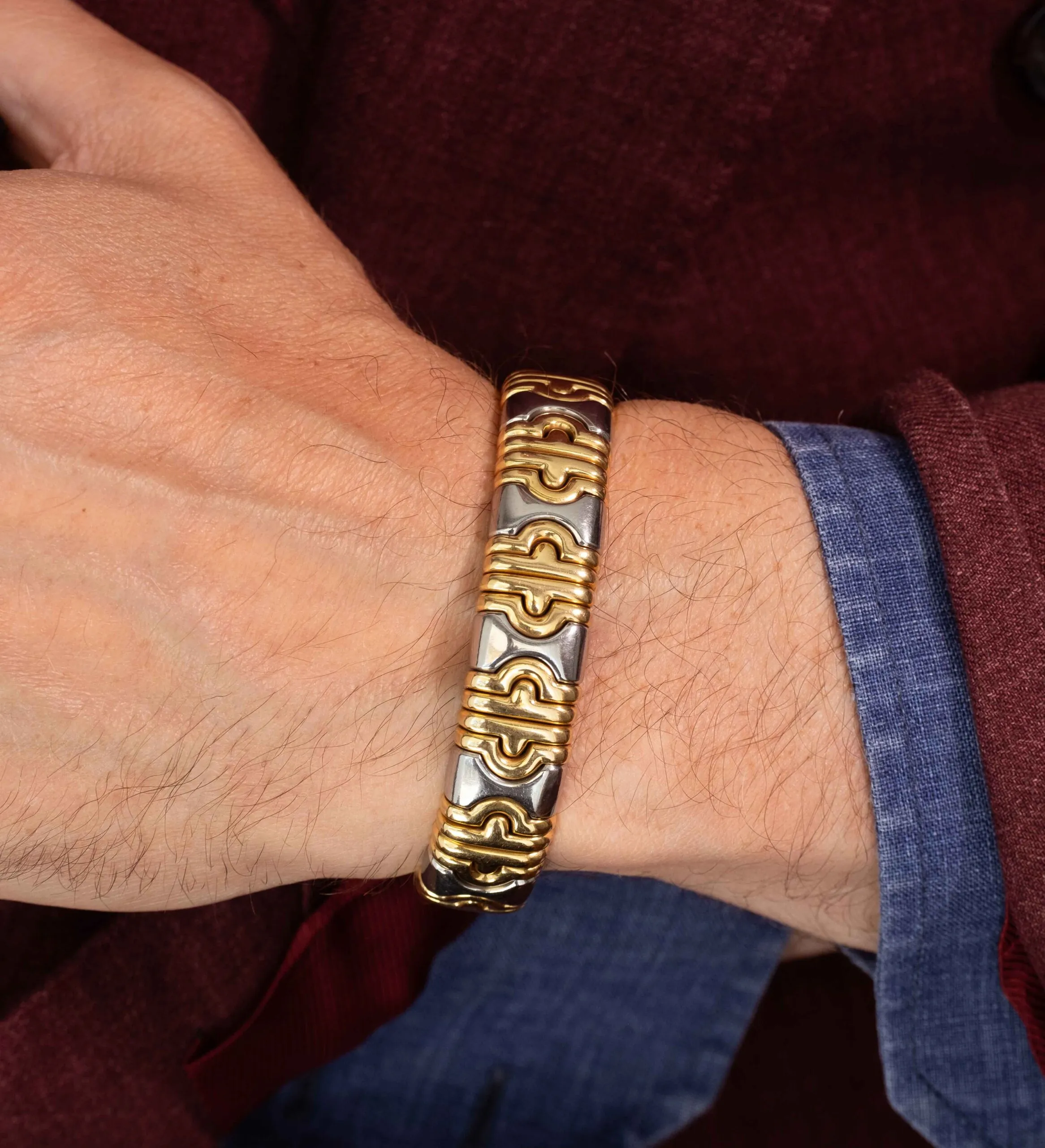Bracelet Bulgari Parentesi en or et acier