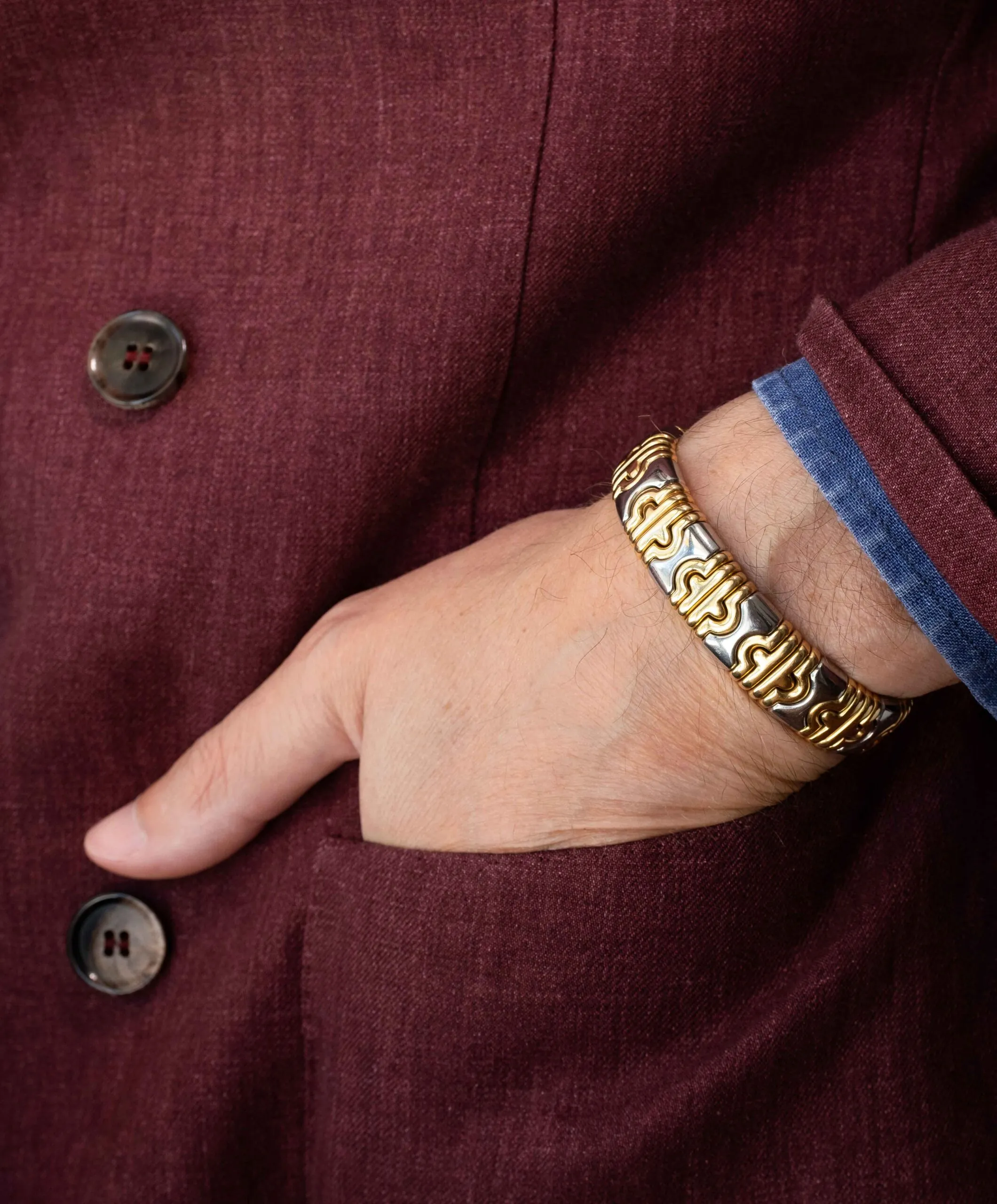 Bracelet Bulgari Parentesi en or et acier