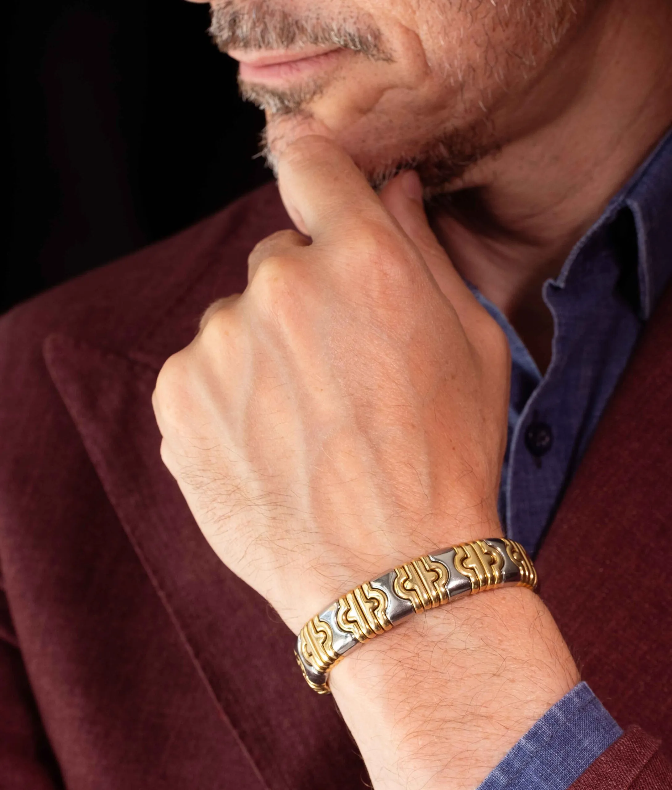 Bracelet Bulgari Parentesi en or et acier