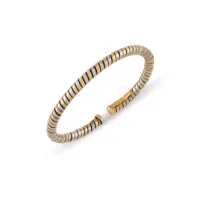 Bulgari 18K黄金与精钢弹簧手镯