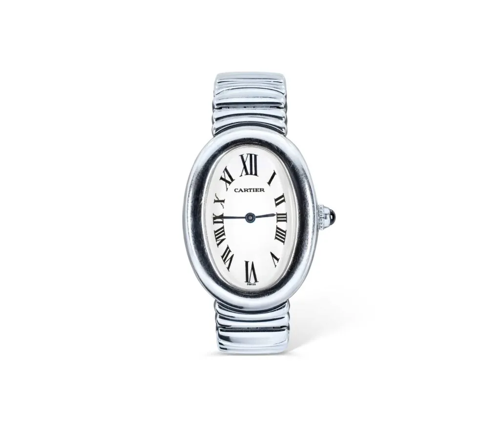 Montre Cartier Baignoire Oval en or blanc