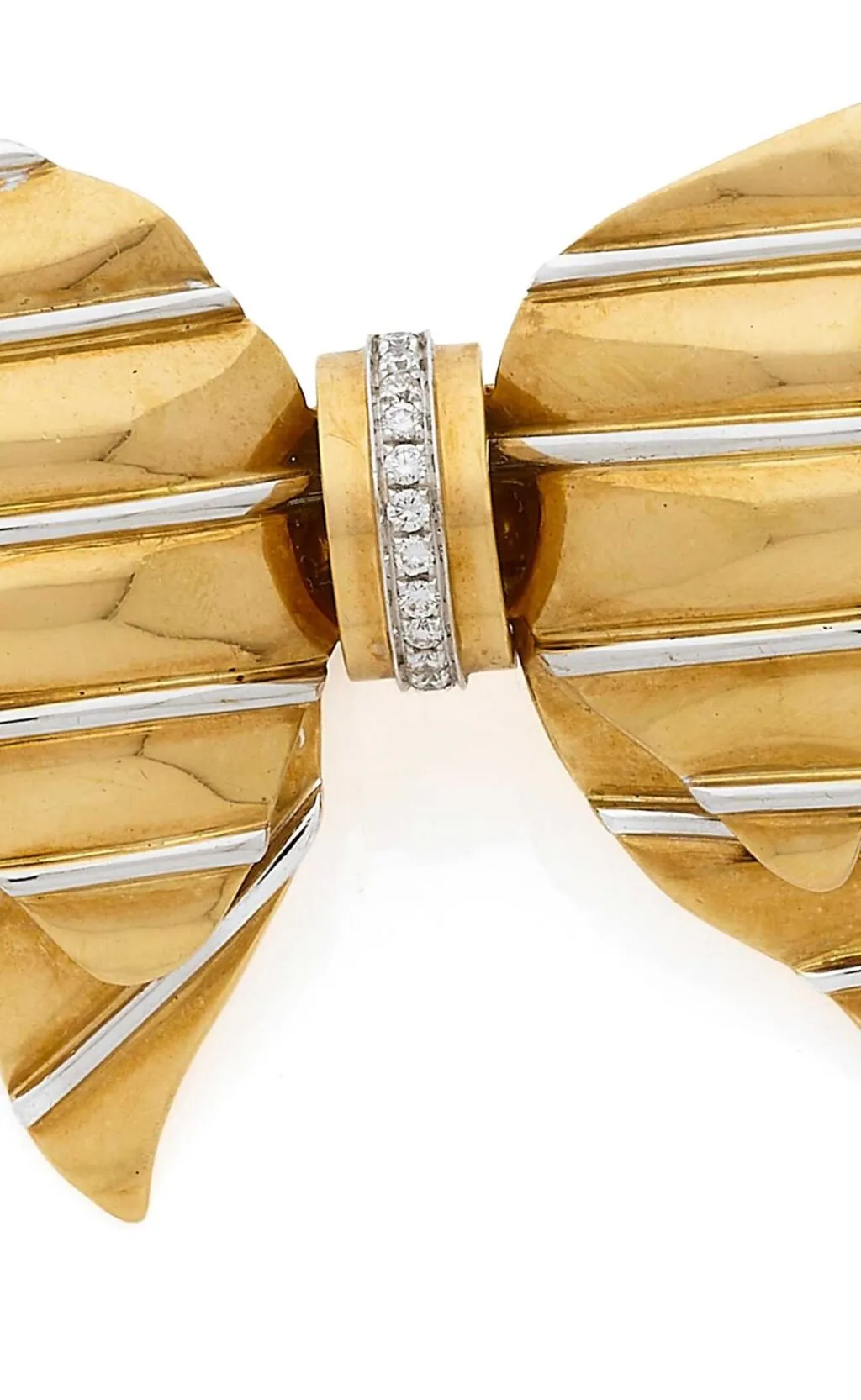 Broche nœud en diamants